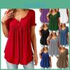 Stylish Women's Summer Short Sleeve Blouse In Vibrant Colors Plus Size Casual Tunic