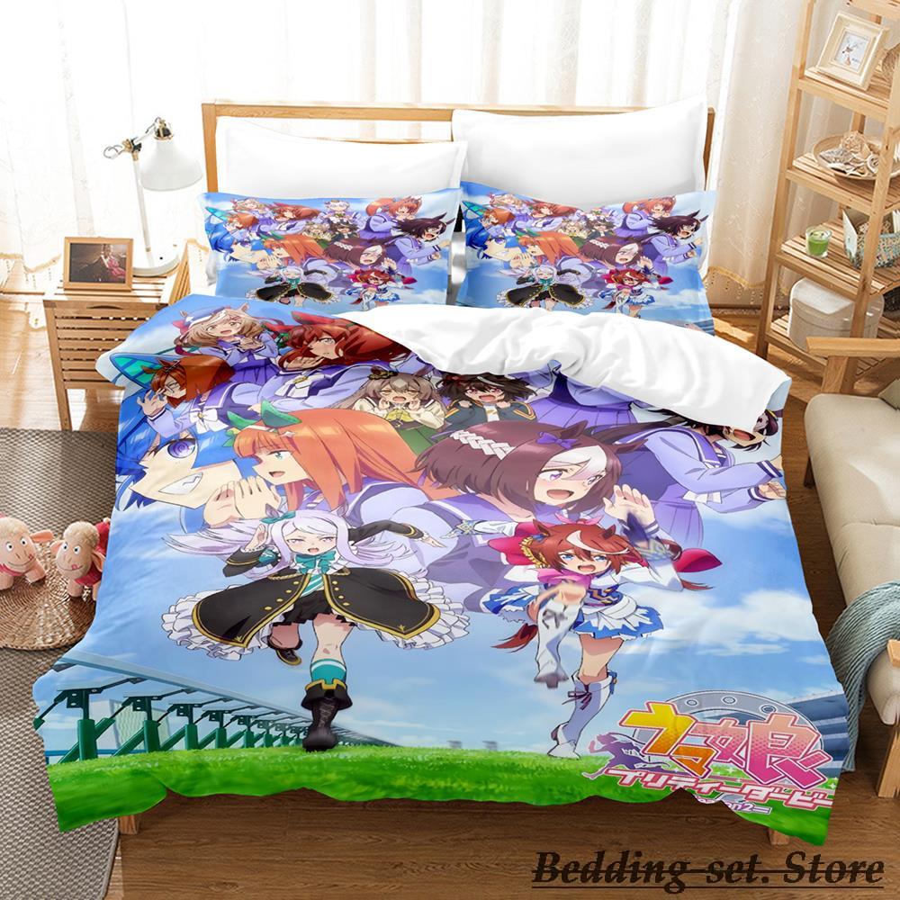 Pretty Derby Bedding Set Single Twin Full Queen King Size Bed Set Adult Kid Bedroom Duvetcover Sets Anime Parure De Lit Bed