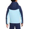 Nike Full-Zip Hooded Jacket With Colorblock Letter Print Kids Tops Blue FD3285-410