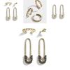 Sophisticated Alloy Earring Set With Rhinestone Details Minimalist Four-piece Set