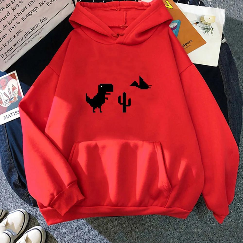 Chrome Dino New Printed Hoodie Little Dinosaur with Pocket Sweatshirt Simplicity Kawaii Clothing Funny Sudaderas Unisex Hoody