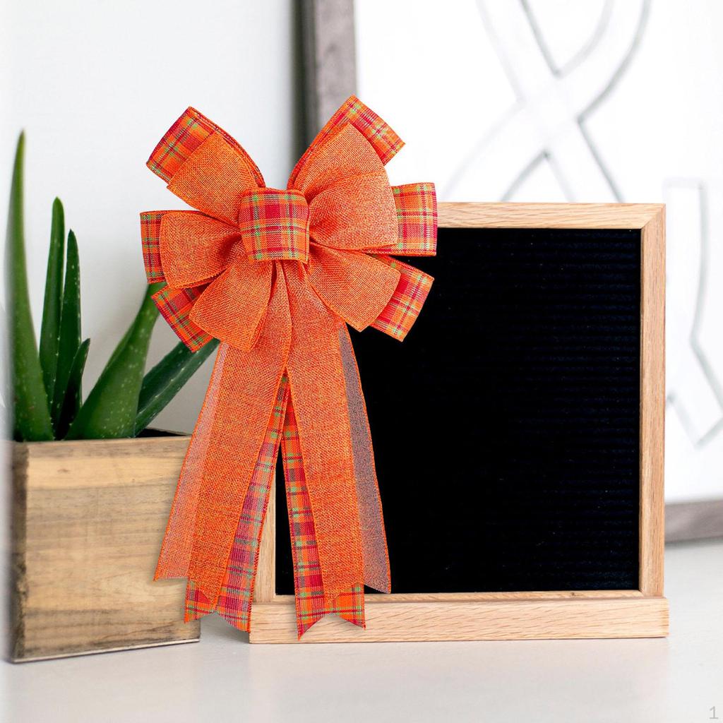 Fall Wreath Bow Thanksgiving Autumn Decorative Party Favor for Home