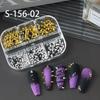 6Grids Metallic Rivet Punk Nail Charm Gold/Silver/Black Cone Spike Studs Nail Art Jewels Aolly Mini Rivet Studs Nail Supplies