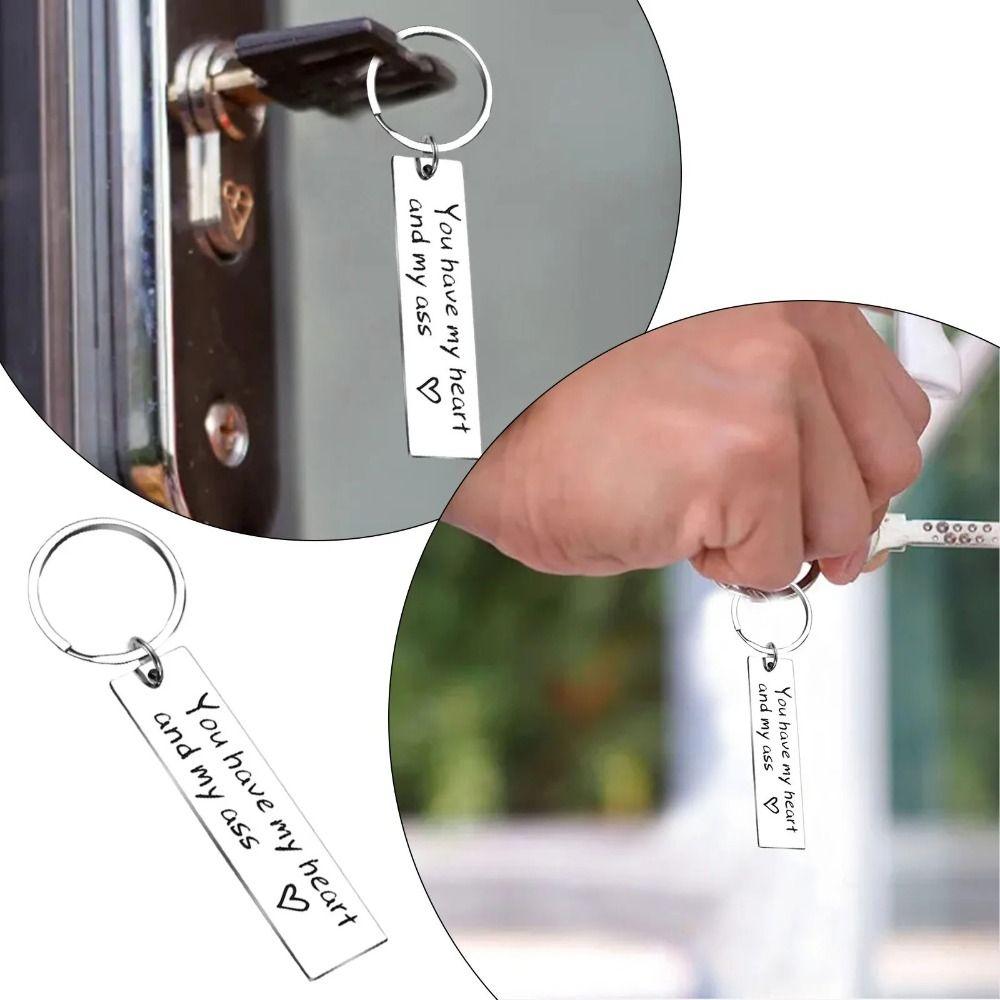 

Брелок с надписью «У тебя мое сердце и моя задница», черный юбилейный брелок