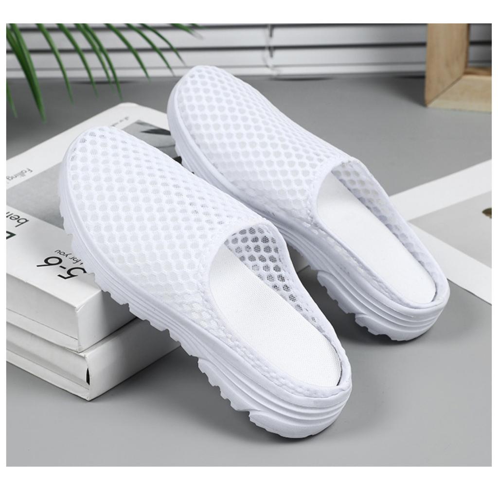 Women's Summer Plus Size Semi Trawl Breathable Sandals with Soft Soles That Are Not Tiring for The Feet, Casual Shoes , and Single Shoes