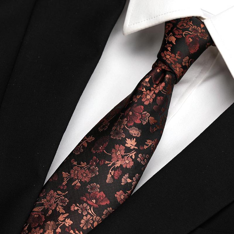 Hong Kong Style Retro Work Professional Tie Men'S Formal Wear Korean Version Of British Business 8Cm Hand-Made Pattern Student Clothing Trend