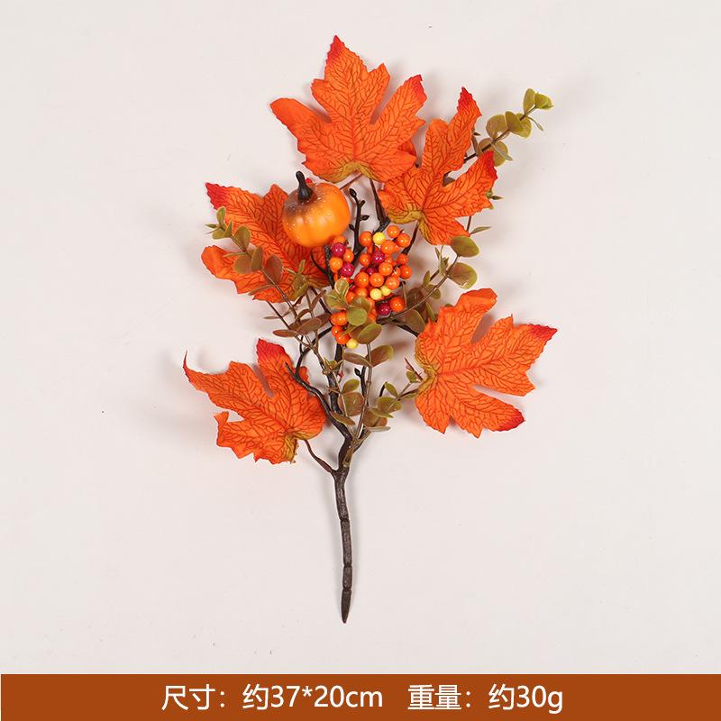 Maple Leaf Sprigs Realistic Halloween Decorative Greenery Thanksgiving Decorations Gradient Artificial Flowers For Home Autumn