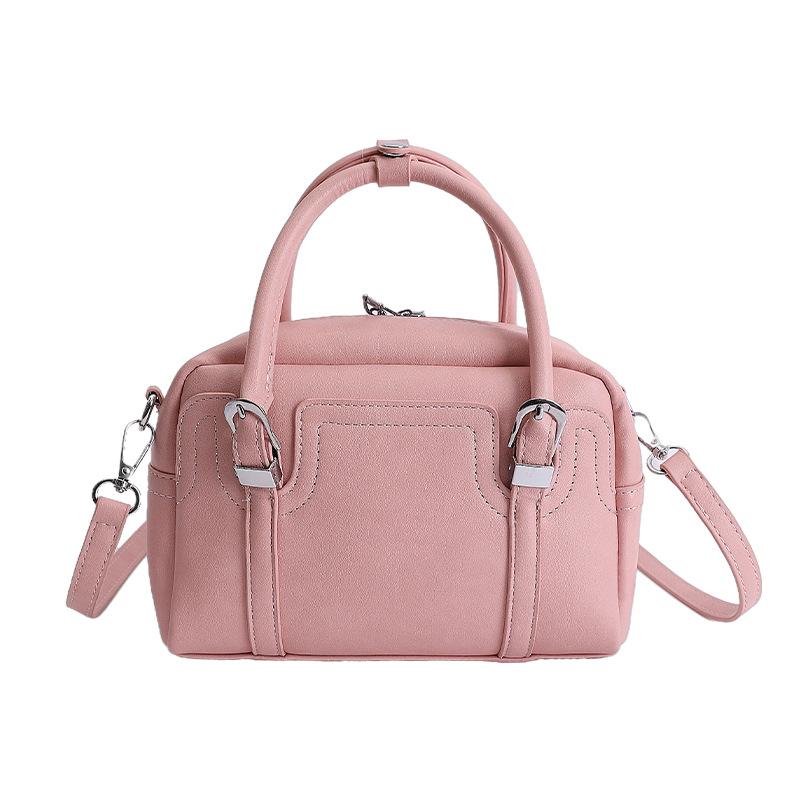 Mini Boston Bag with Dual Top Handles and Detachable Shoulder Strap for Elegant Daily or Evening Use