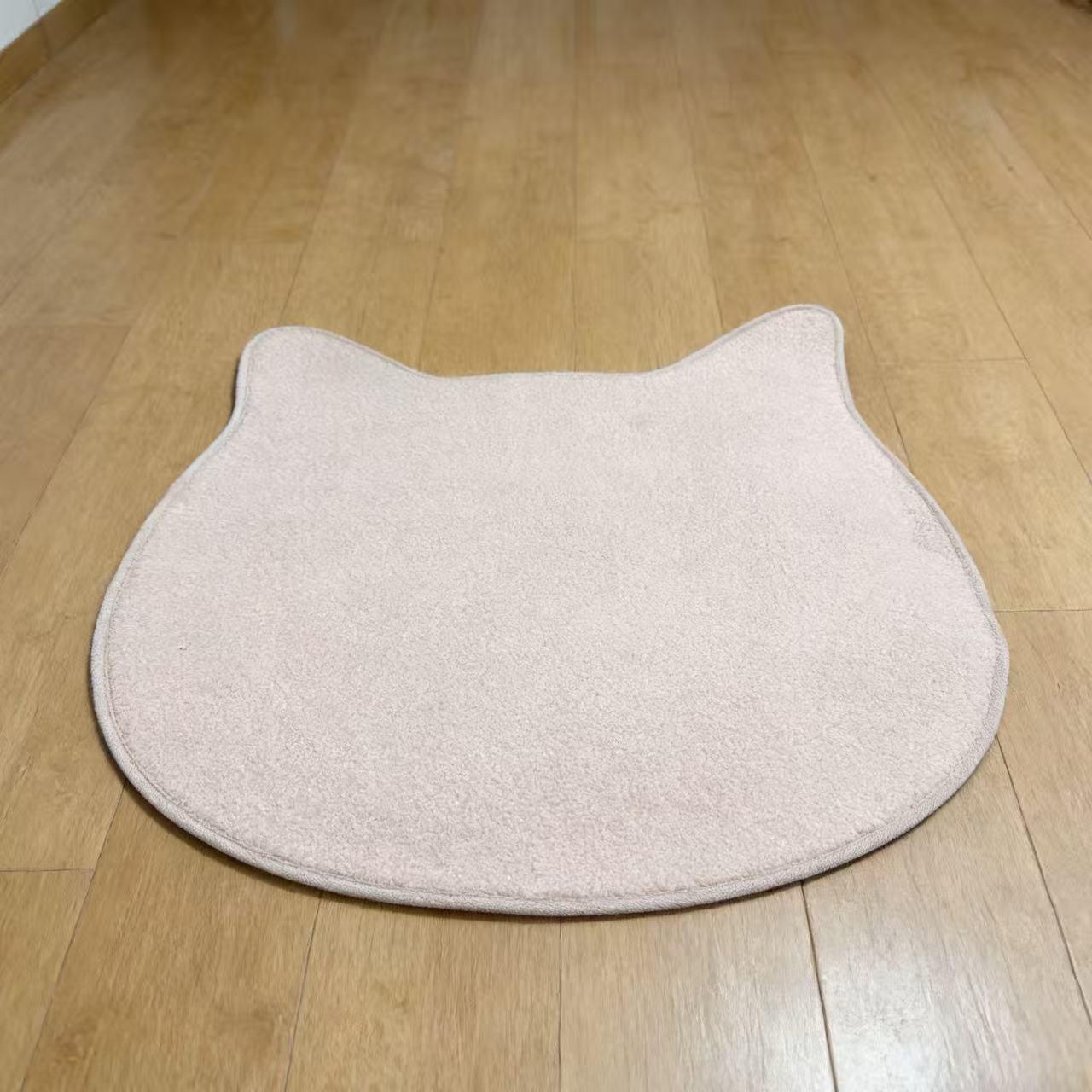 

Cat-shaped, Machine-Washable, Velvet Bathroom and Bedside Rug - Non-slip & Water-absorbing. 80x80 cm розовый