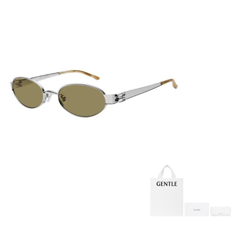 Gentle Monster Logo Metall Oval Sonnenbrille Unisex Sonnenbrille Silber CALI02-BR
