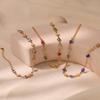 Multicolor Enamel Daisy Eyes Bracelet with Gold-Plated Brass Chain