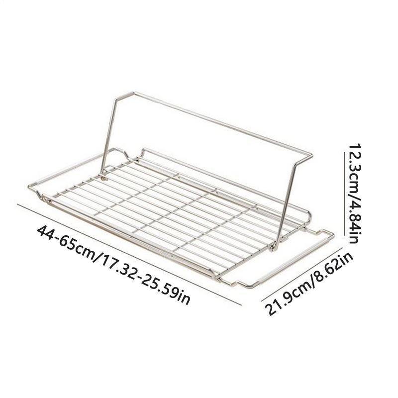 Kitchen Organizer Drying Rack for Dishes Dish Dryer Rack Stainless Steel Strainer Extendable Utensil Holder Storage Organizer