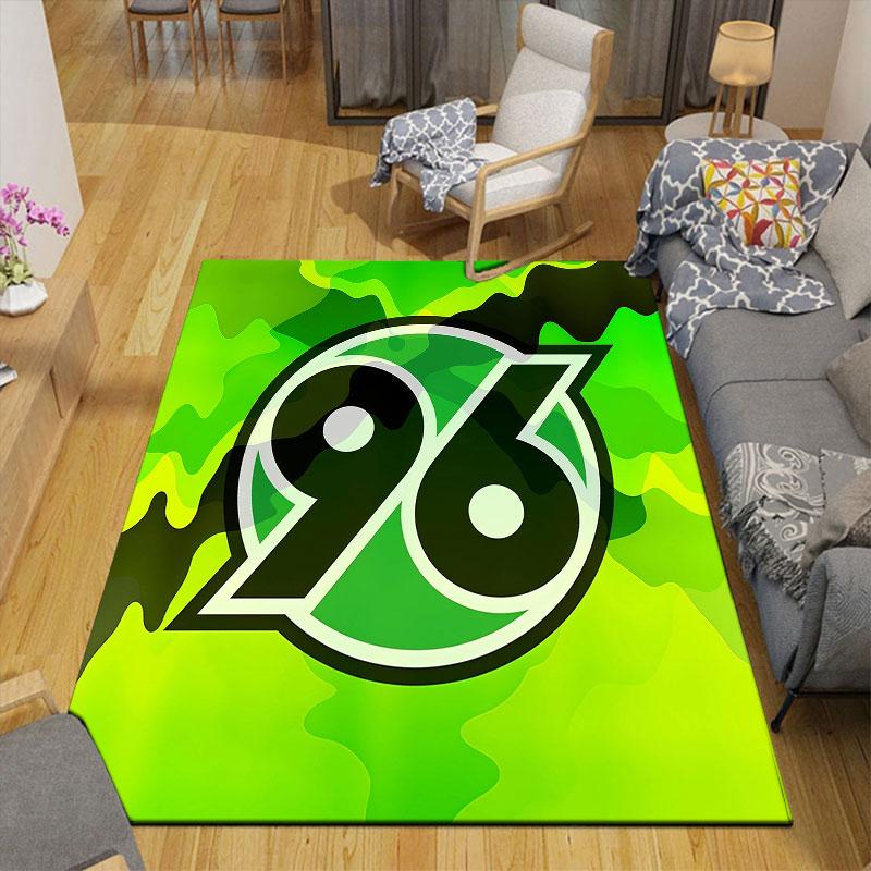 Hannover 96 Flannel Printed Carpet, Home Sofa Decoration for Living Room & Bedroom, Non‑Slip Play Flannel Floor Mat for Game Room