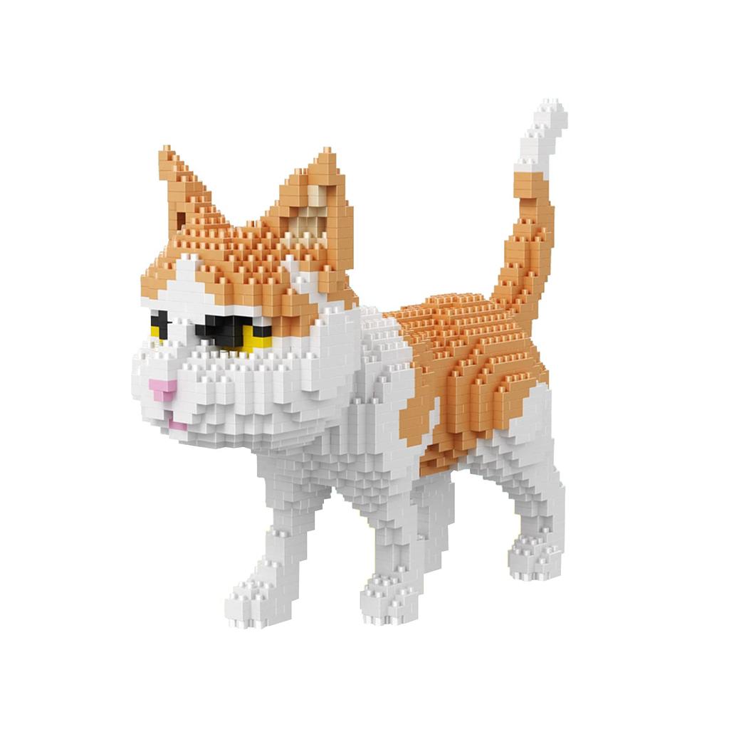 Andux Space Mini Building Block Animal DIY Micro 3D Building and White Set, Toy, KLJM-05 (Orange Cat; 1390pcs)