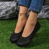 Korean Style Summer Soft Soled Single Shoes for Women Comfortable Knit Breathable Flat Shoes