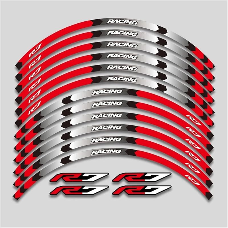 For Y&amaha for YZFR7 YZF R7 2022 2023 Motorcycle Sticker Wheel Reflective Stripe Rim Tire Waterproof Decorative Decals Set Rim Tape Decal(1 Style A