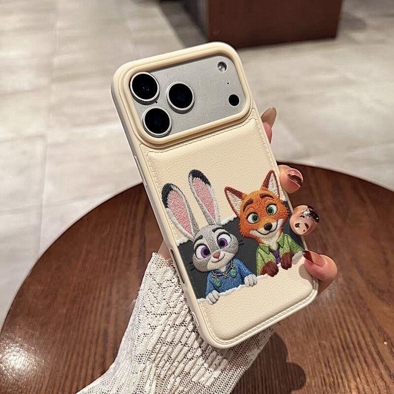 Judy Nick Applies Apple 17/16/15/14 Mobile Phone Case Soft iPhone13 Leather Pattern Bulge Bag 12/11 Cartoon