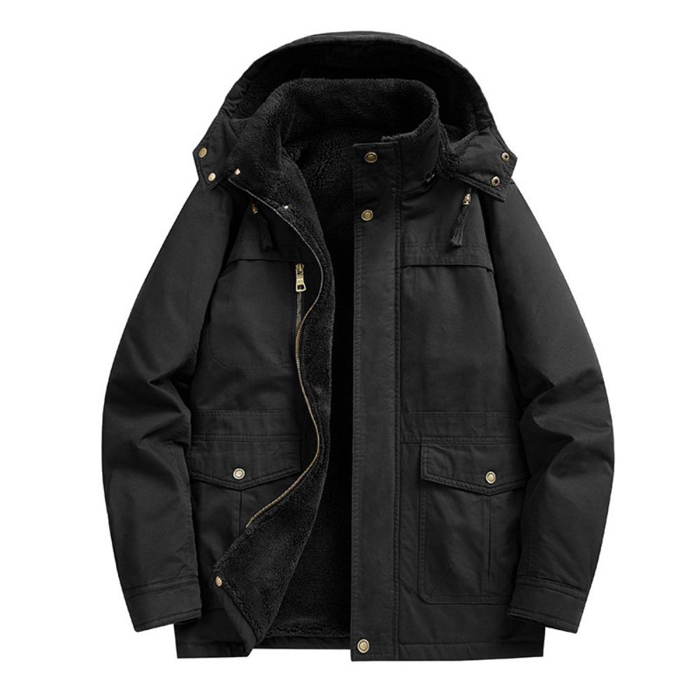 New Brand Men's Casual Jacket Fashion Thick Winter Parkas Male Fur Trench Overcoat Heated Warm Jackets Coats Parka Men