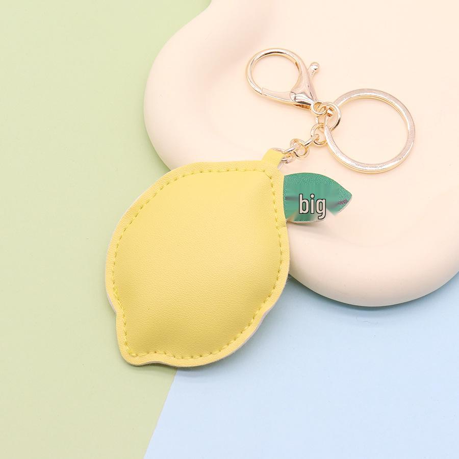 Lemon PU Leather Women's Bag Charm Keychain Ornament