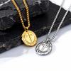 Men's Retro Silver Color Stainless Steel Cross Pendant Necklaces,New Punk Religious Faith Collar Gifts To Him Jewelry
