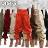 Calças e Capris Casuais Femininos DICFY com Estampa Lisa