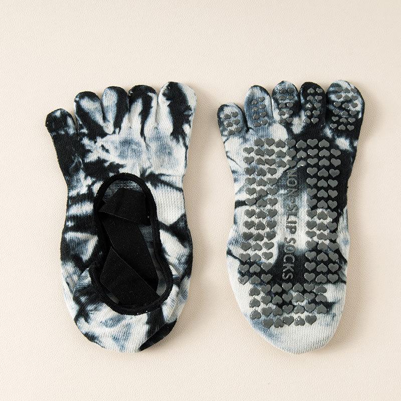 

Двойные перекрещенные ремни, носки для йоги с пятью пальцами, женские носки для балета, танцев, аэробики, прыжков на батуте, пилатеса, носки для фитнеса в помещении, спортивные носки