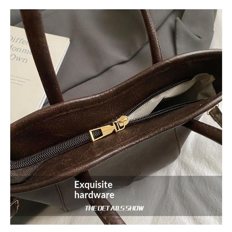 Retro Pu Leather Shoulder Bag For Women Tote Bag Fashion Commuter Crossbody Bag