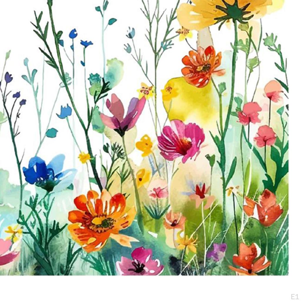 Glass Sticker Atmosphere Window Decal Flower Plant Convenient Decorative Film Static Cling for