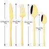 24Pcs Gold Tableware Sets Stainless Steel Cutlery Knife Tea Fork Coffee Spoon Flatware Dishwasher Safe Dinner Kitchen Dinnerware