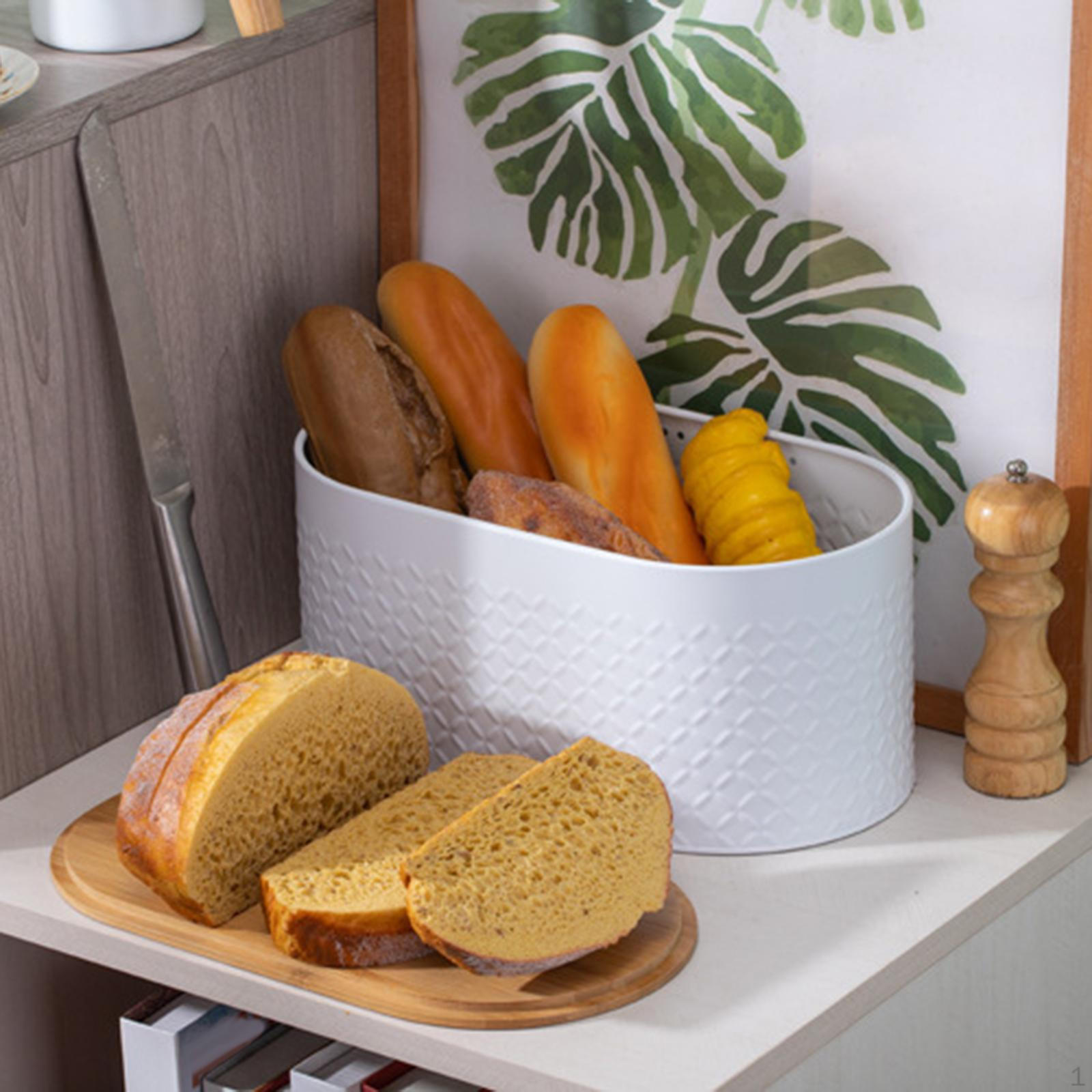 

Металлический контейнер для хранения хлебной коробки для кухонной столешницы белый