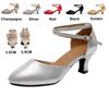 Standard-Damenschuhe Perlmutt Damen Standard-Tanzschuhe Geschlossene Zehen Salsa-Schuhe Gummi Weiche Laufsohle Modern Dance Niedriger Absatz