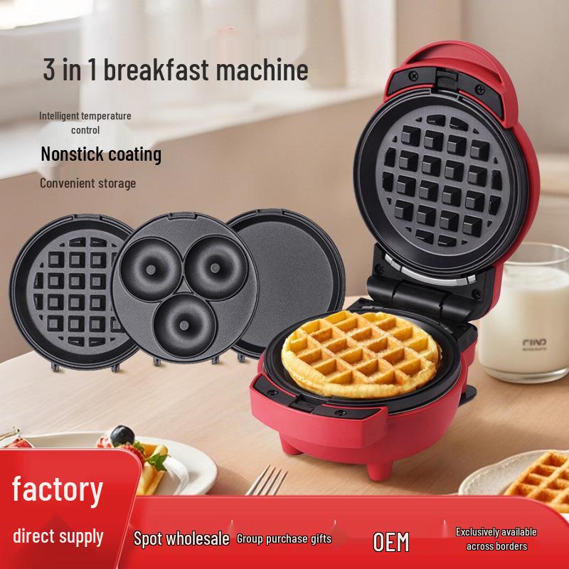 Cross-Heart Waffle Maker: Mini Breakfast & Light Meal Toaster