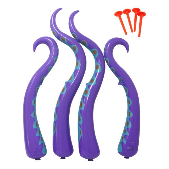 4 Pcs Halloween Inflatable Octopus Tentacle Huge Blow Up Purple Octopus Legs Outdoor Decorations for Yard Garden Lawn Decor