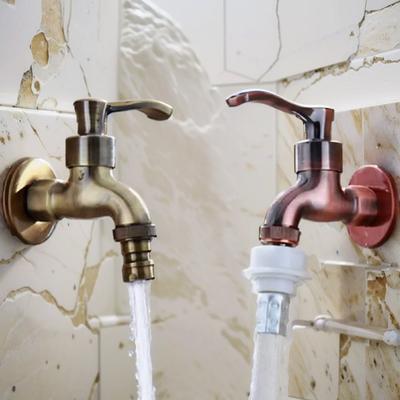 Rubinetto da Giardino Esterno Vintage in Bronzo Antico Rubinetto a Gru per Lavatrice