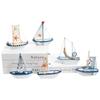 Home Decoration Miniature Figurines Sailboat Ornaments Sailing Model Micro Landscape Sailing