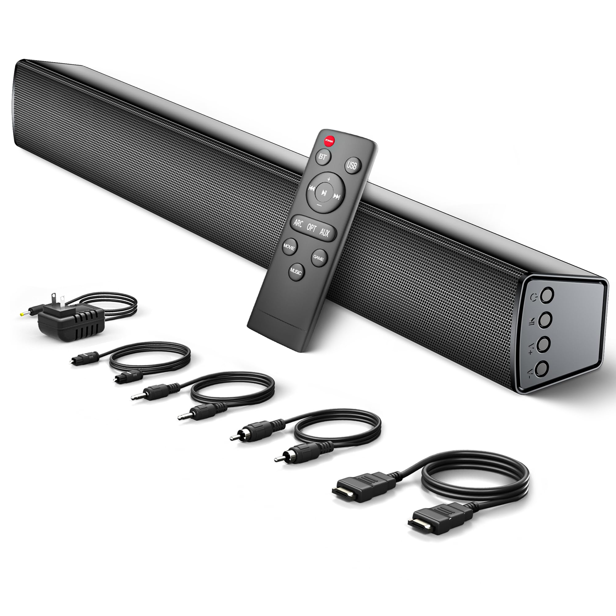 

TV Soundbar with Speakers for and 3 EQ USB and HDMI Supported Bluetooth-enabled Music, Games, Movies, Modes, Playback, AUX, Optical, (ARC) чорний