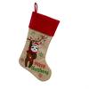 Chaussette de Noël Brodé avec Applique pour Décoration d'Arbre