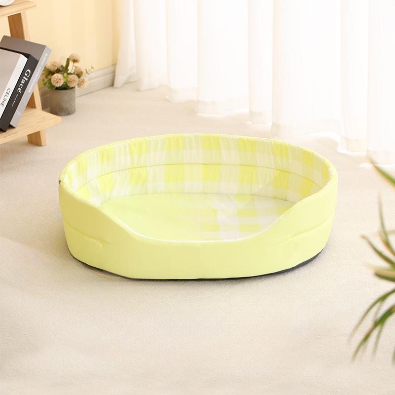 

Съемный и моющийся коврик для будки для домашних животных, универсальный для всех сезонов, классная будка для маленьких и средних собак, овальная кровать для собак, плюшевая кроватка M 55*44*15cm