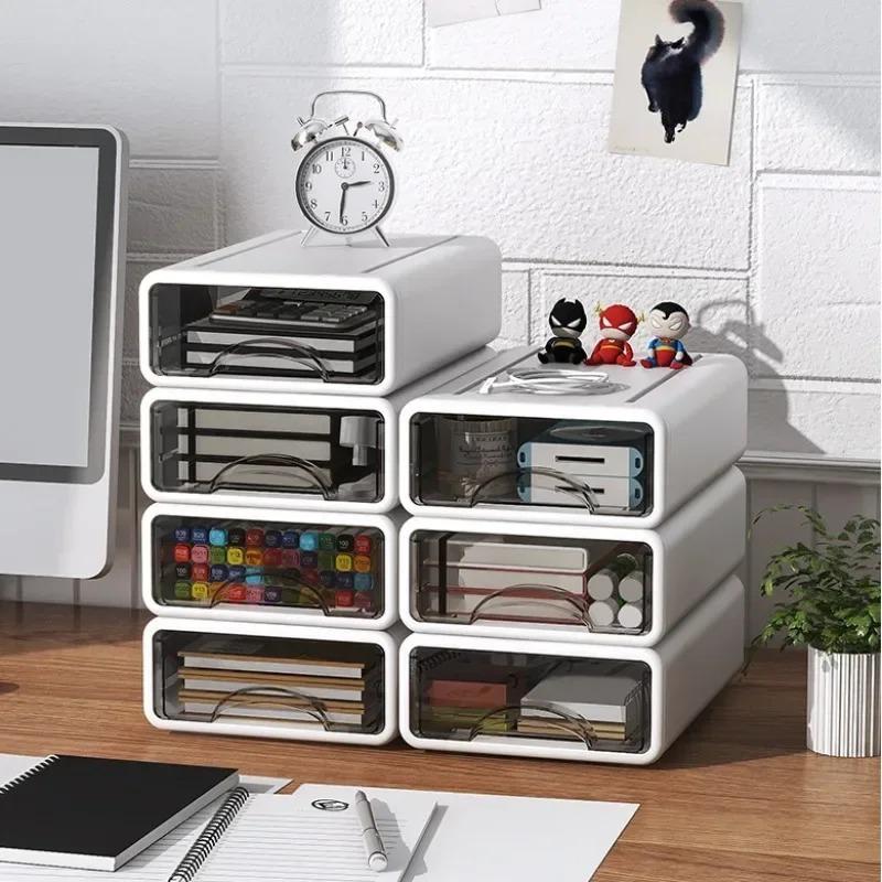 Plastic Box Desktop Organizer Drawer Makeup Storage Box Jewelry Container Stackable Large Mask Office Storage Medicine Dustproof
