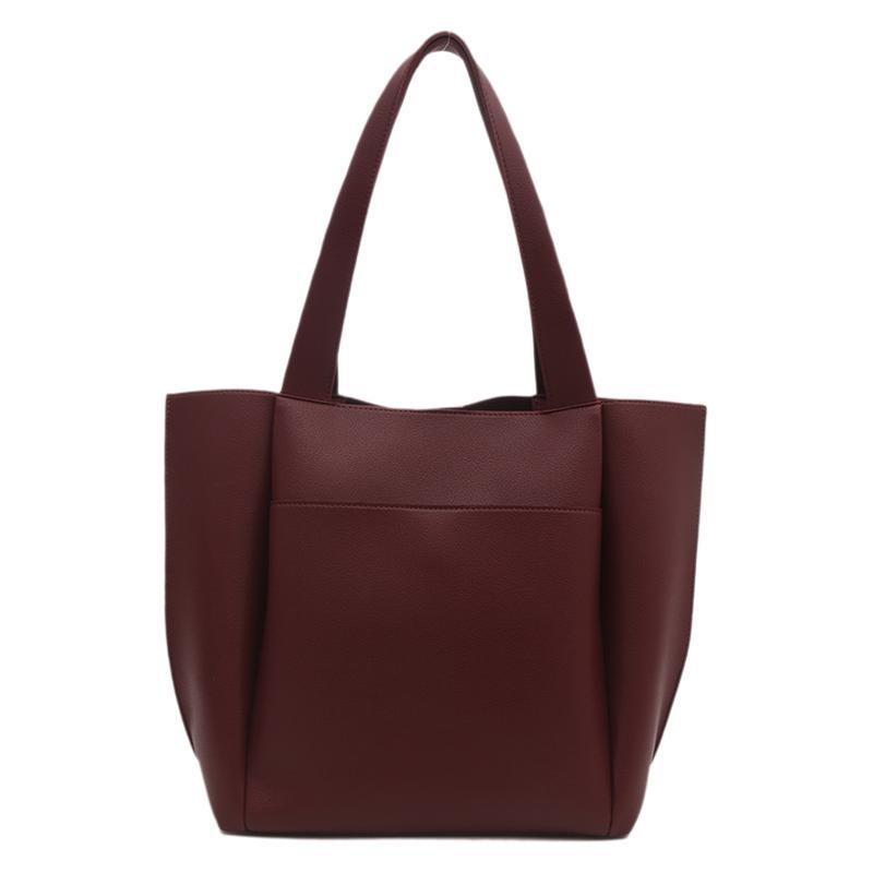 The New Tote Bag Is Fashionable and Simple, Large-capacity Shoulder Bag, Solid Color Handbag, and Female Bag.
