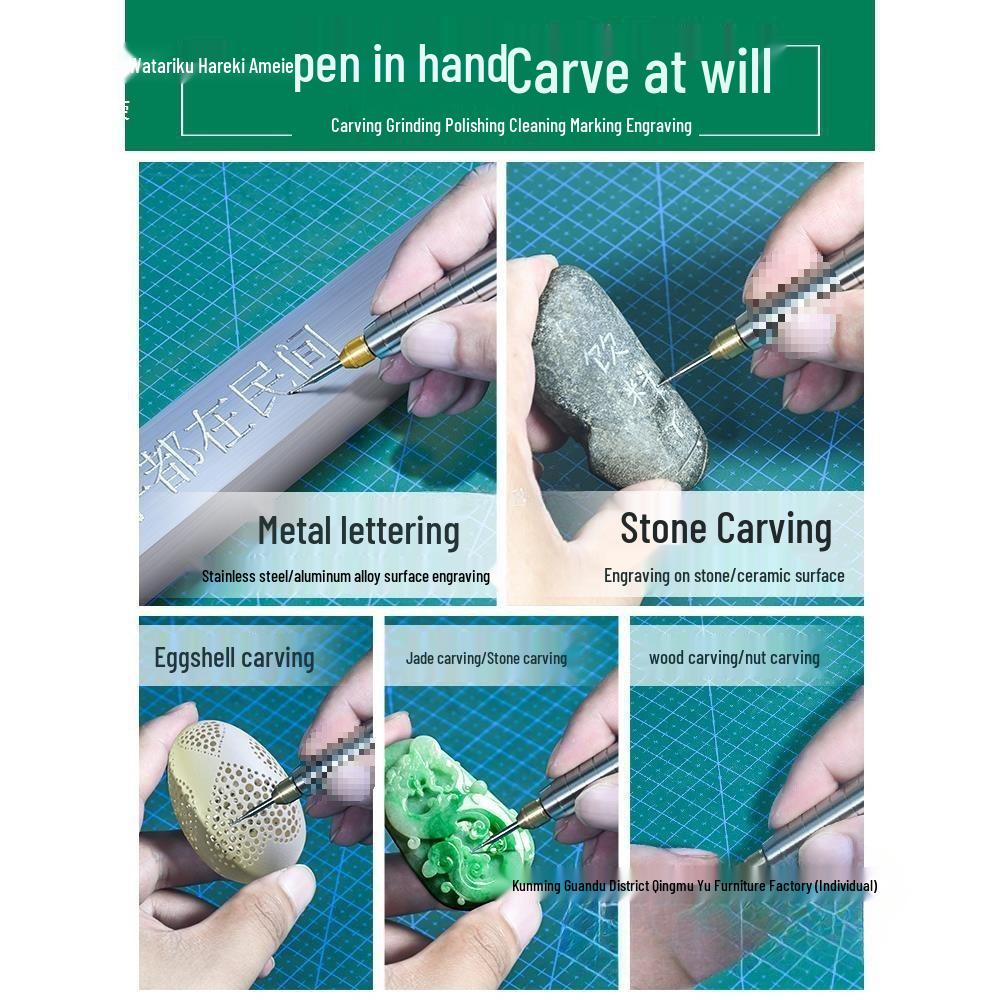 Compact Laser Engraving Pen for Nameplates and Metal, Jade, Olive Pit, and Carving