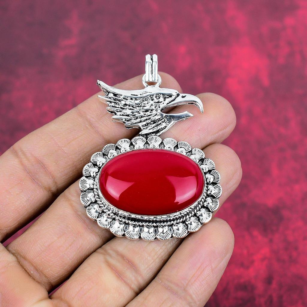 Ręcznie robiony wisiorek z czerwonego korala, wisiorek z litego srebra próby 925, antyczna biżuteria, na prezent zaręczynowy