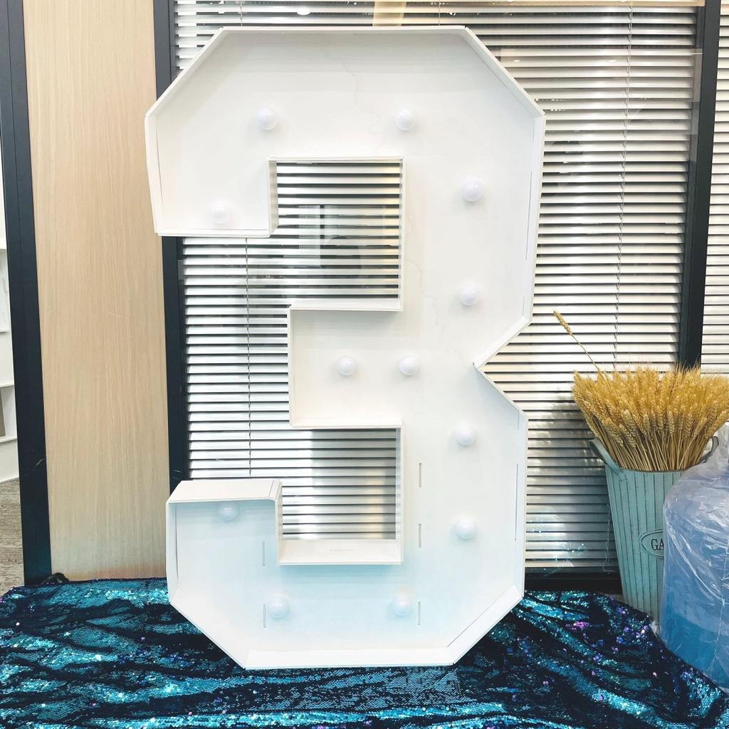 1PC 120cm Marquee Light Numbers Lighting Number KT Panel-White LED Light-Up Decor for Birthdays,Anniversaries & Graduations,LED Party Decor