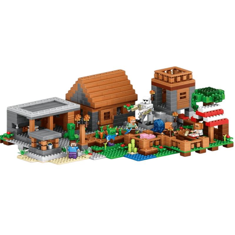 Monde pour Enfants Blocs de Construction Figurine Piège Grotte Village Morca Puits de Mine Jouets pour Garçons
