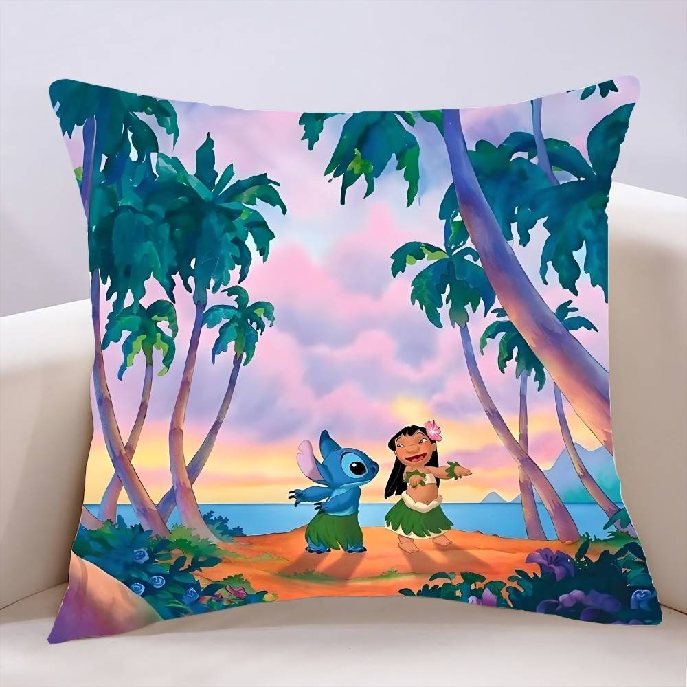 L-Lilo CartoonS-Stitchs Pillow Case Cushion Cover Soft Cute Throw Pillow Case For Car Sofa Pillowcase Polyester With Zipper