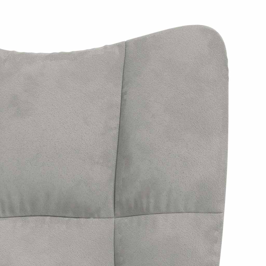 Relaxation Armchair with Ottoman Light Grey Velvet
