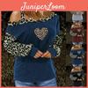 Beautiful Women's Leopard Print Long Sleeve T-shirt Blouse With Elegant One Shoulder Style