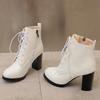 Women's high-heeled short boots autumn and winter new simple and comfortable thick-heeled large-size short boots