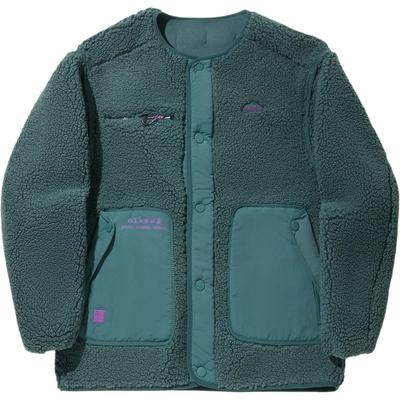 Li Ning Spliced Single-Breasted Comfortable Breathable Fleece-Lined Warm Sports Jacket Men Jacket Cloud-Green AFDUC17-2