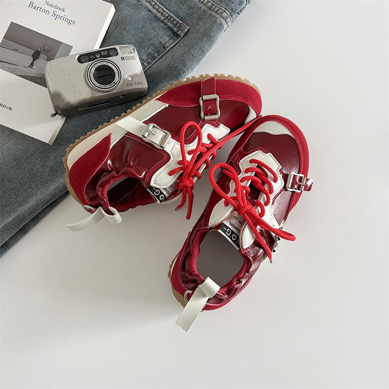 Поток Американские красные обувь для увеличения роста моральная тренировочная обувь женская платформа Форрест Гамп обувь 35